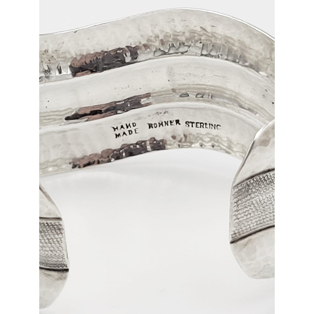 Rohner Jewelry Vintage Designer Rohner Sterling Silver Abstract Modernist Wide Cuff Bracelet