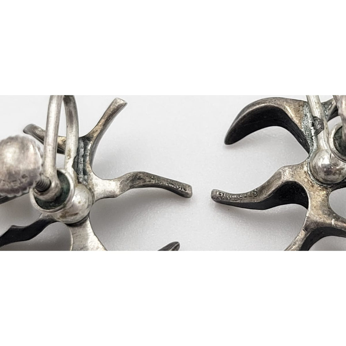 Ronald Hayes Pearson Jewelry Designer Ronald Hayes Pearson Sterling Pearl Abstract Modernist Earrings 1960s