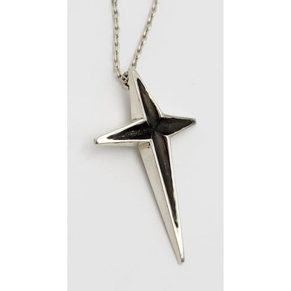 Ronald Hayes Pearson Jewelry Ronald Hayes Pearson Sterling Modernist Crucifix Cross Pendant Necklace 1950s
