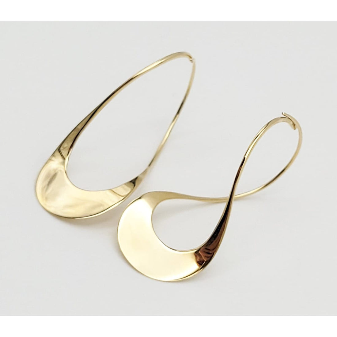 Ronald Hayes Pearson Jewelry US Designer Ronald Hayes Pearson 14K Gold Abstract Modernist Long Earrings RARE