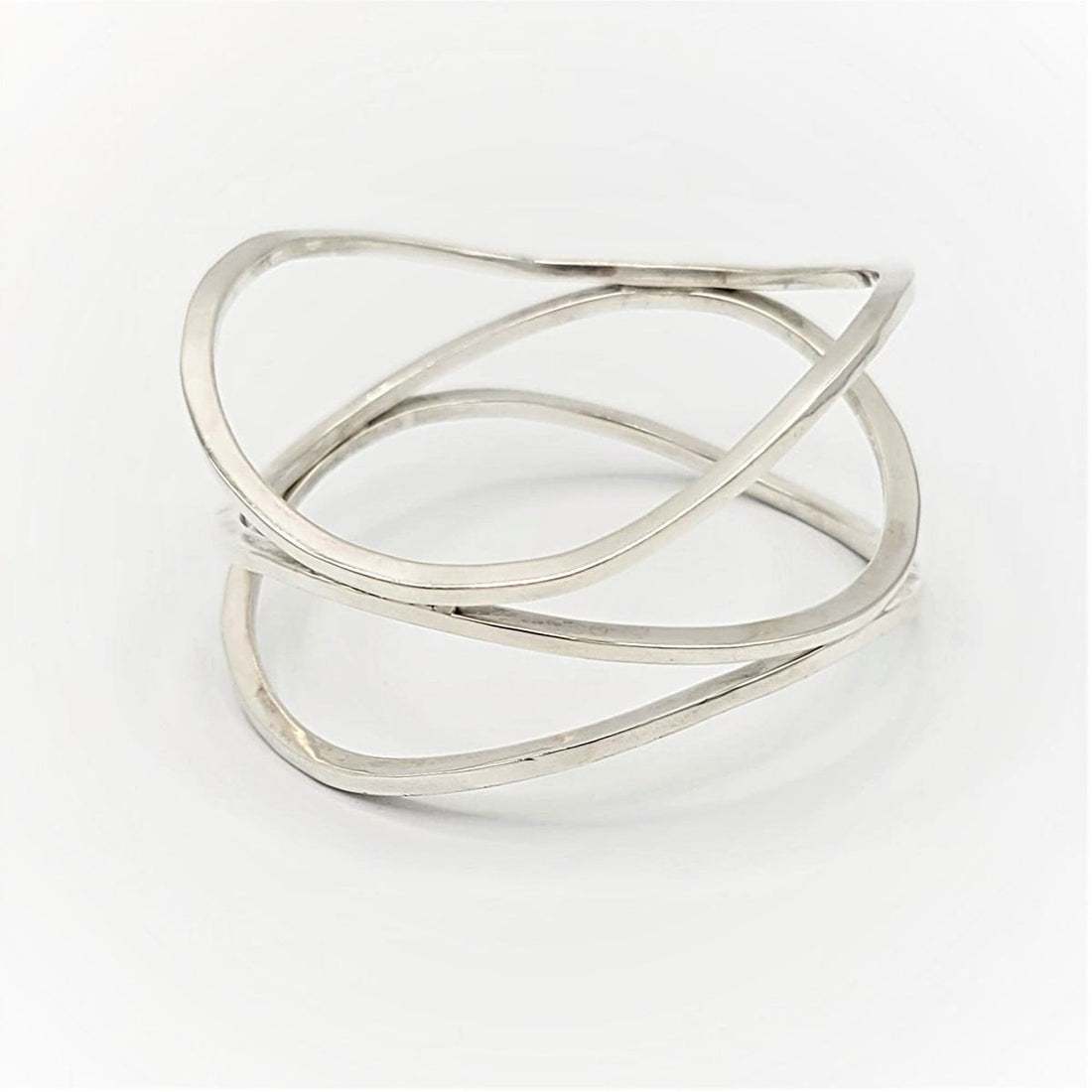 Ronald Hayes Pearson Jewelry Vintage Ronald Hayes Pearson 925 Sterling Silver Modernist Bangle Bracelet Signed