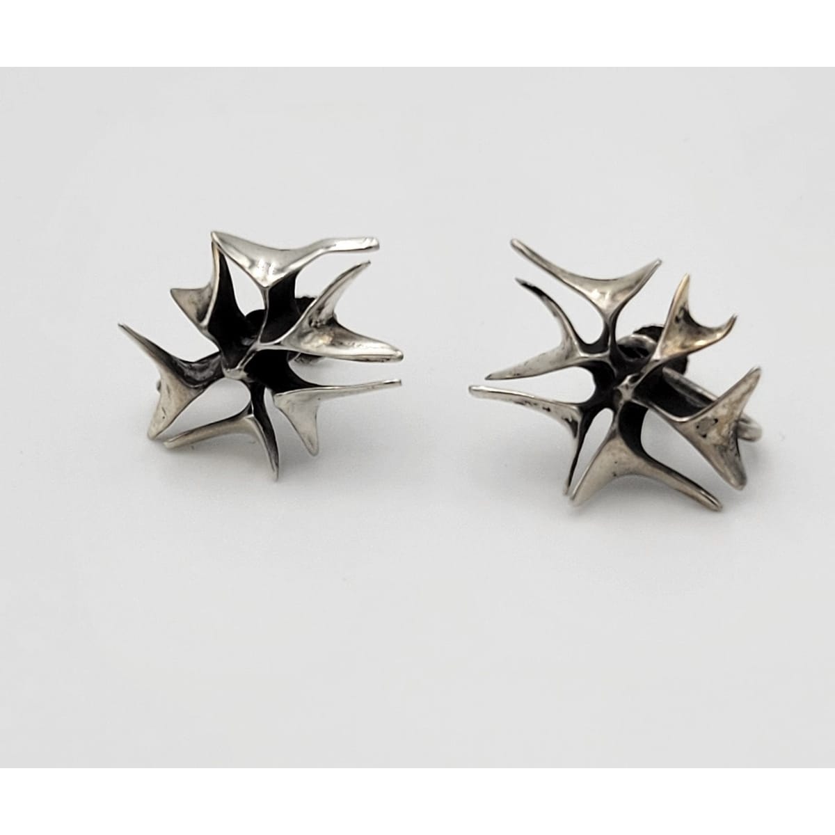 Ronald Hayes Pearson Jewelry VTG Designer Ronald Hayes Pearson Abstract Modernist Sterling Earrings 1960s