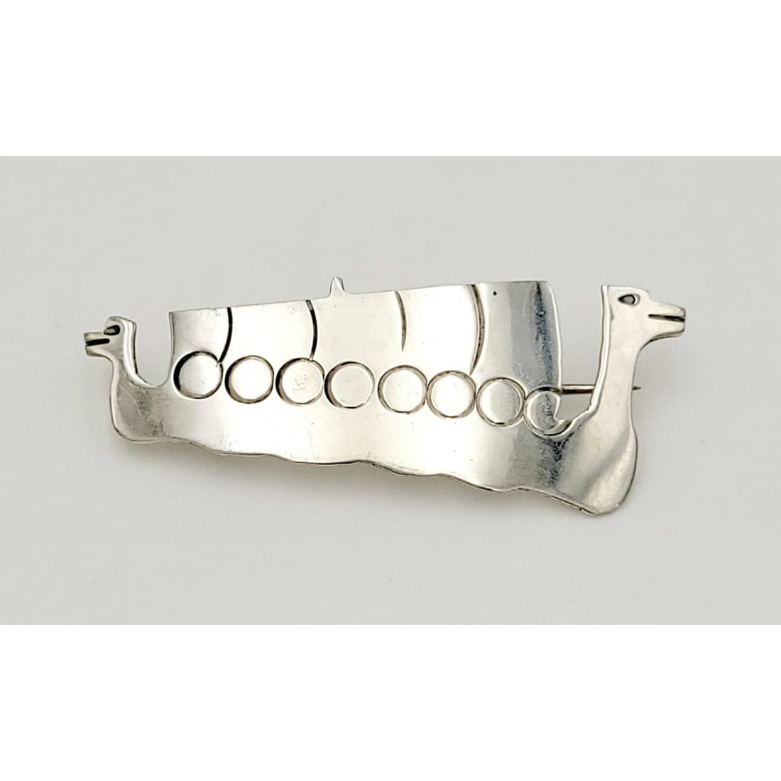 Scandinavian Jewelry Scandinavian Icelandic Nordic Viking Valhalla Longboat Brooch Pin Circa 1940s