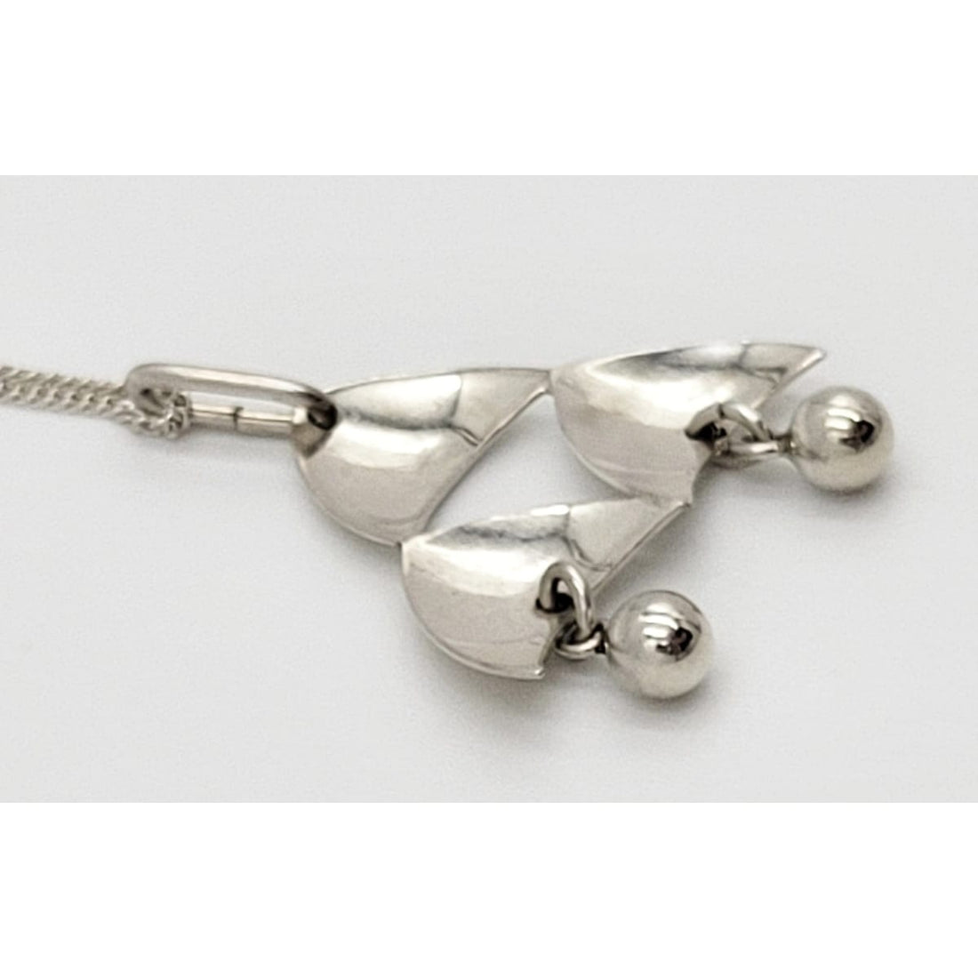 Scandinavian Silver Jewelry Scandinavian Sterling Abstract Modernist Articulating Pendant Necklace Circa 1980s