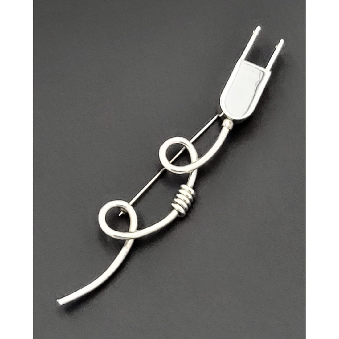 Serafin Ocampo Castillo Taxco Jewelry Unique Serafin Ocampo Castillo Taxco Sterling Large Electric Plug Brooch 1980&