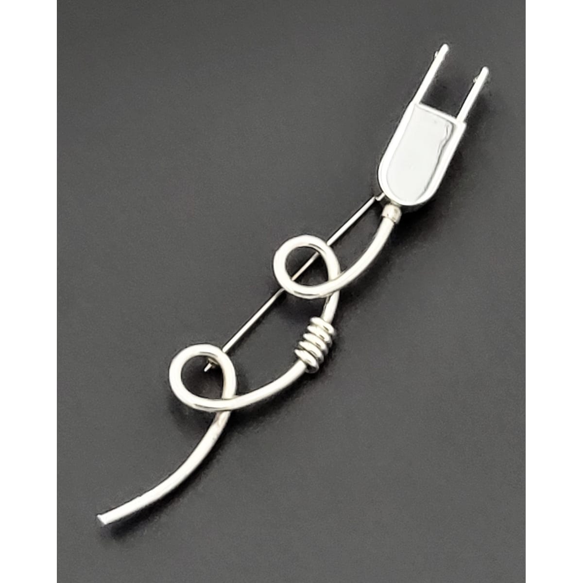 Serafin Ocampo Castillo Taxco Jewelry Unique Serafin Ocampo Castillo Taxco Sterling Large Electric Plug Brooch 1980&