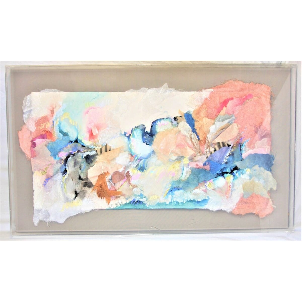 Sherry Andrens Owen Art Sherry Andrens Owen HUGE Mixed Media Fine Art Lucite Box Frame Signed/Dated EUC