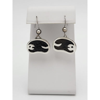 Sigi Tasco Jewelry Designer Sigi Pineda Taxco Modernist Sterling &amp; Enamel Dangle Earrings 1960&
