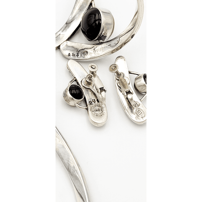 Sigi Tasco Jewelry Superb Sigi Tasco Sterling &amp; Precious Stones Floating Orbs Demi Parure Set 1950s