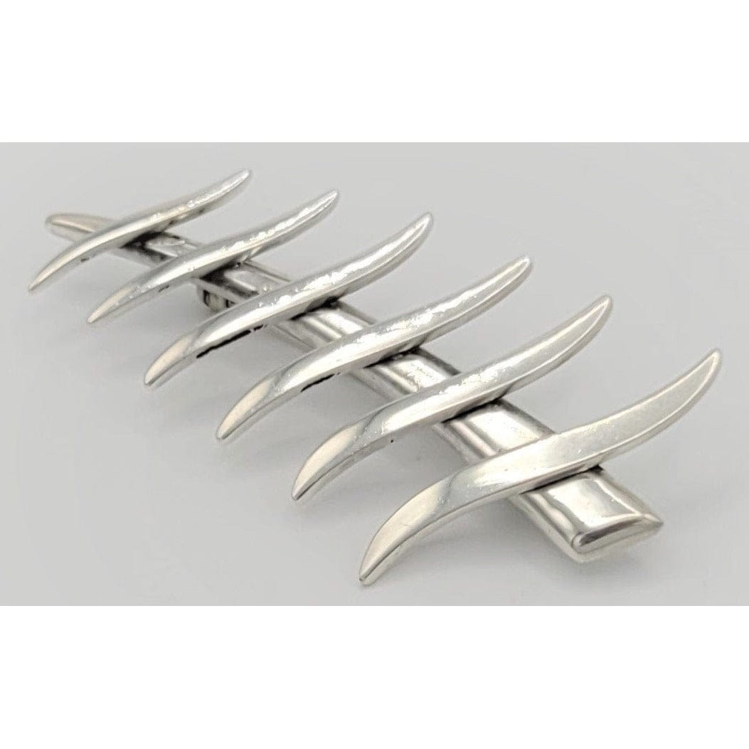 Sigi Tasco Jewelry VTG 925SS Sigi Pineda Tasco Taxco Mexico Abstract Modernist Fern Leaf Brooch Pin