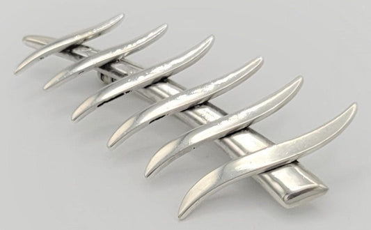 Sigi Tasco Jewelry VTG 925SS Sigi Pineda Tasco Taxco Mexico Abstract Modernist Fern Leaf Brooch Pin