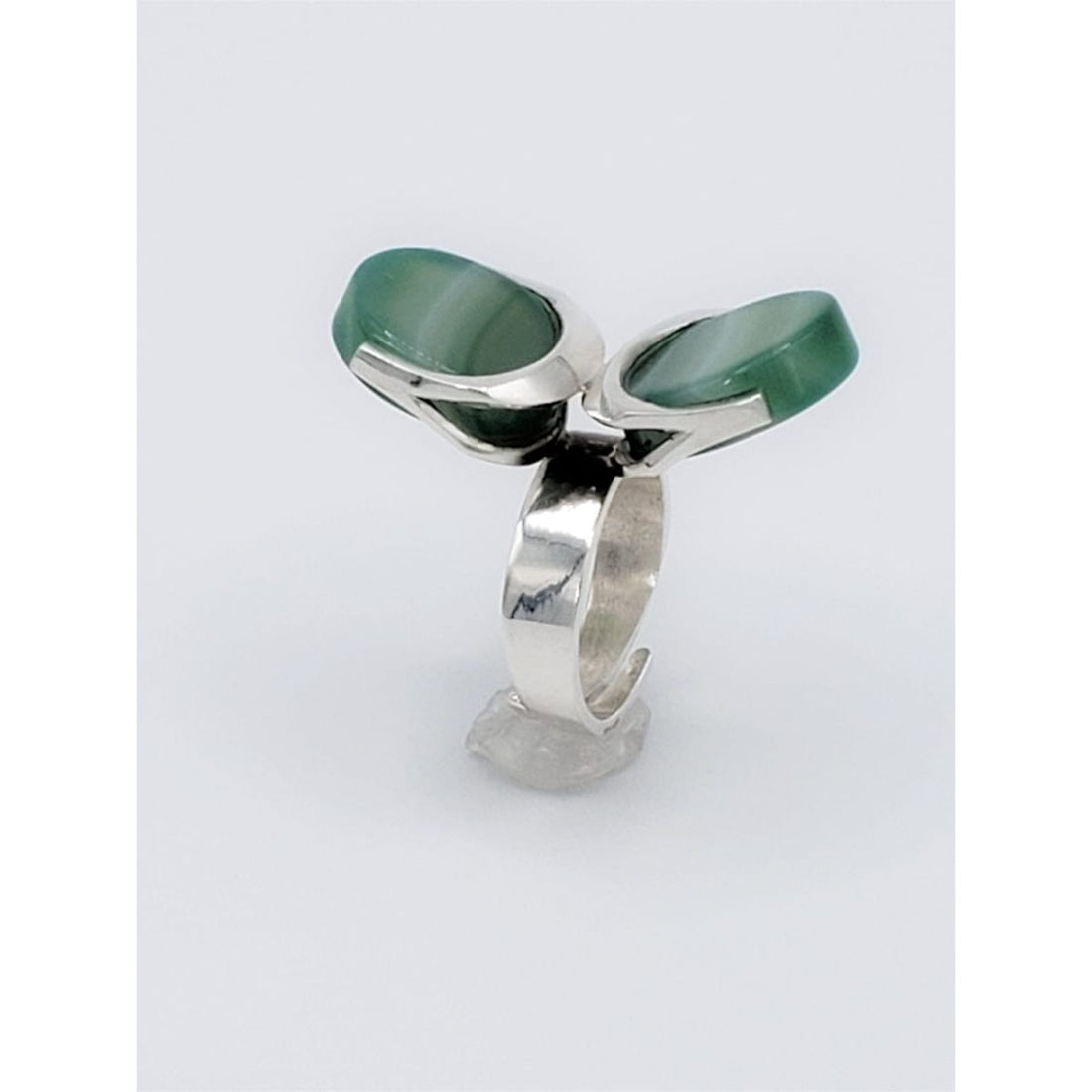 Sirokoru Jewelry RARE Matti Hyvärinen Sirokoru Finland 925S AGATE Modernist Abstract Ring 1970s