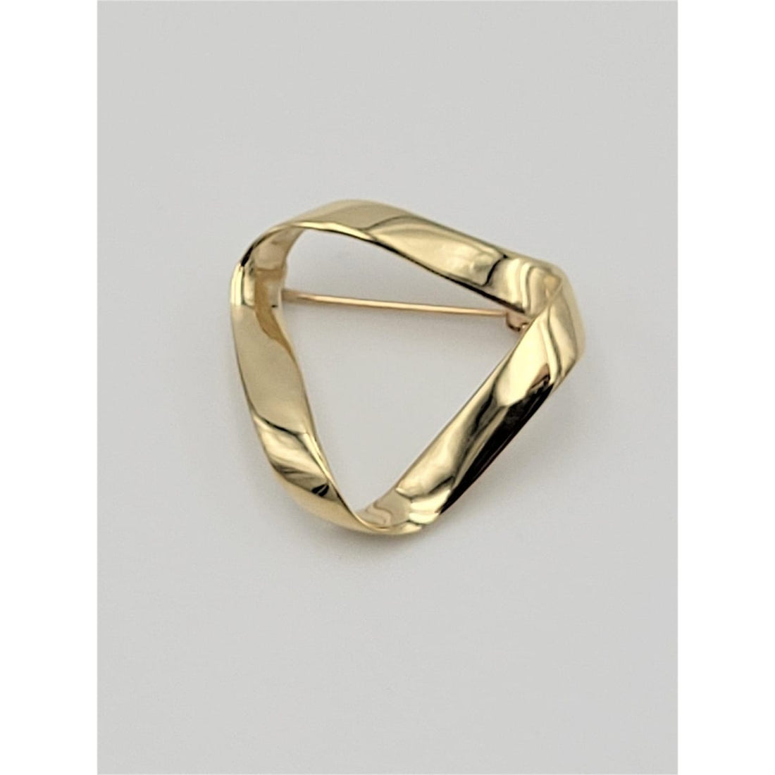 Skal Jewelry Modernist 14K Gold SKAL Infinity Triangles Brooch Pin Pendant Circa 40&