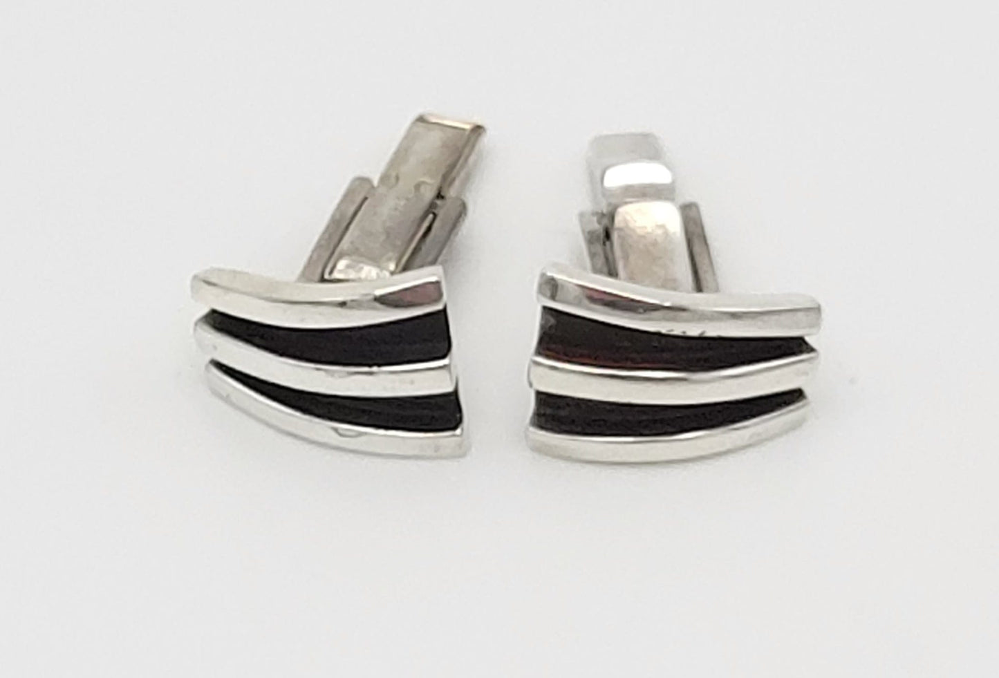 Sklar Jewelry Iconic US Designer Phyllis Sklar Modernist Sterling Cufflinks RARE 50/60s