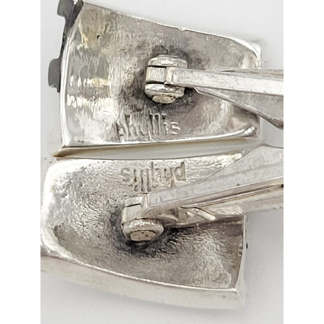 Sklar Jewelry Iconic US Designer Phyllis Sklar Modernist Sterling Silver Cufflinks RARE 1940s