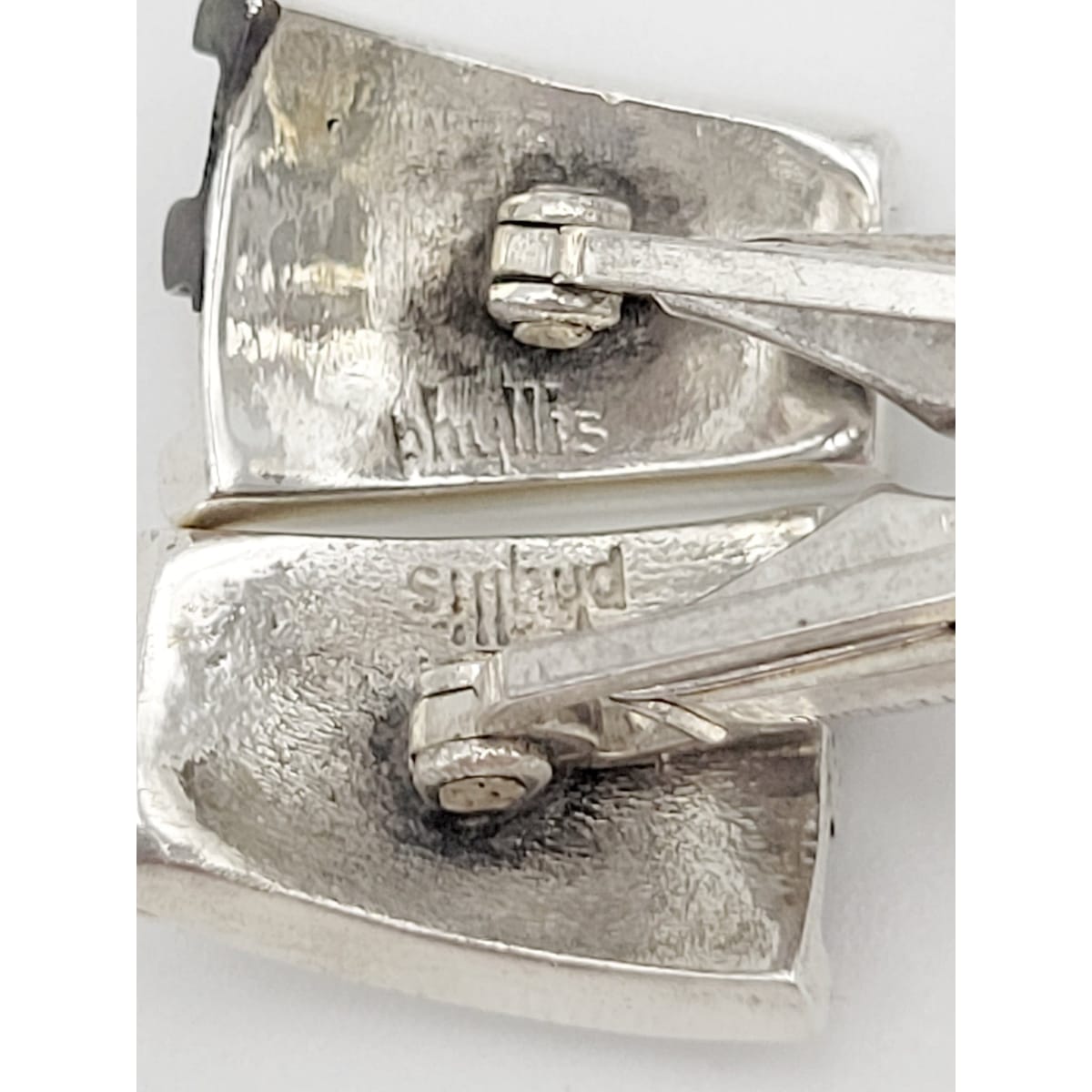 Sklar Jewelry Iconic US Designer Phyllis Sklar Modernist Sterling Silver Cufflinks RARE 1940s