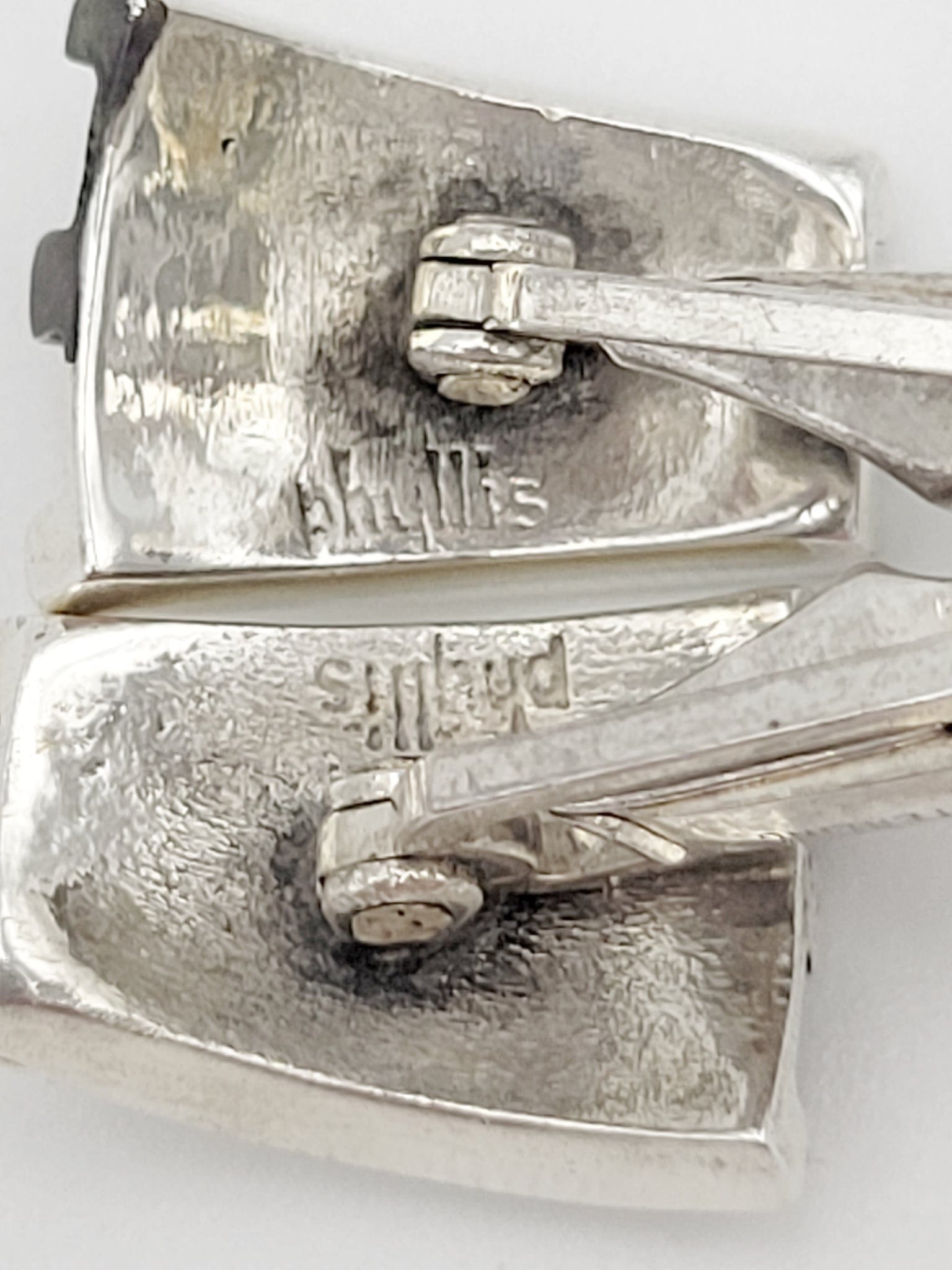 Sklar Jewelry Iconic US Designer Phyllis Sklar Modernist Sterling Silver Cufflinks RARE 1940s