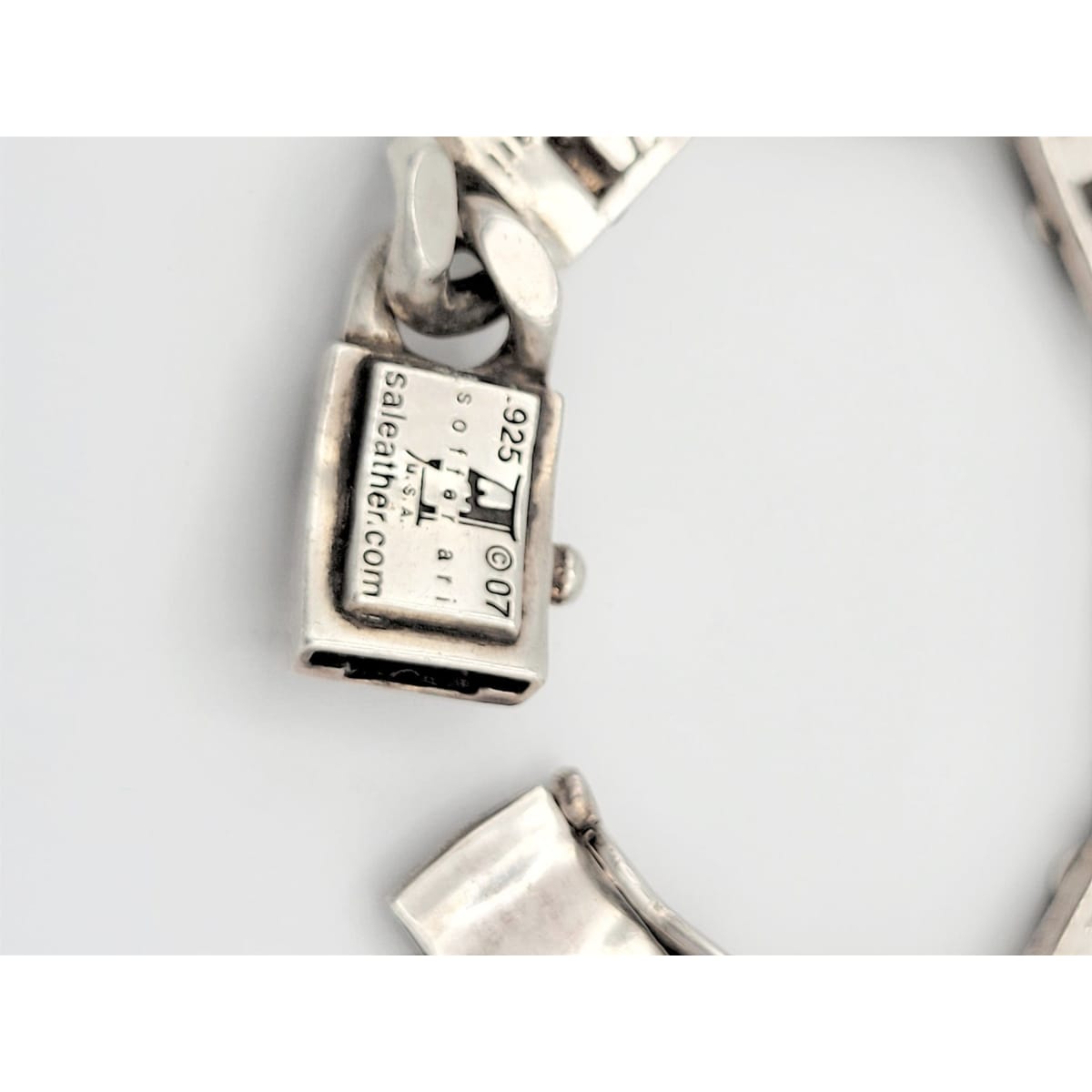 Soffer Ari Jewelry Retired Soffer Ari Sterling HEAVY 132g OG Fleur-de-lis Mens Links Bracelet