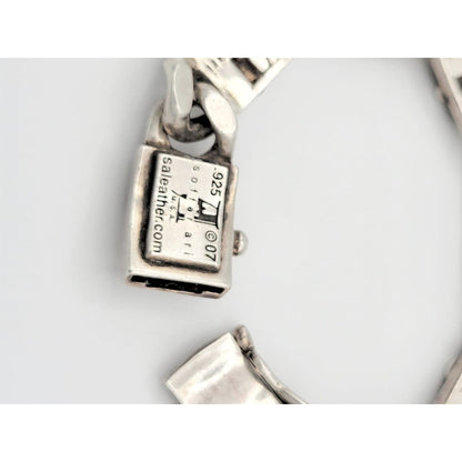 Soffer Ari Jewelry Retired Soffer Ari Sterling HEAVY 132g OG Fleur-de-lis Mens Links Bracelet