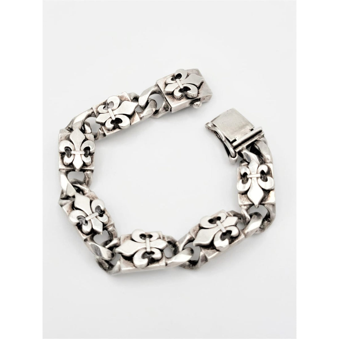 Soffer Ari Jewelry Vintage/Retired Soffer Ari Sterling HEAVY 132g OG Fleur-de-lis Mens Links Bracelet