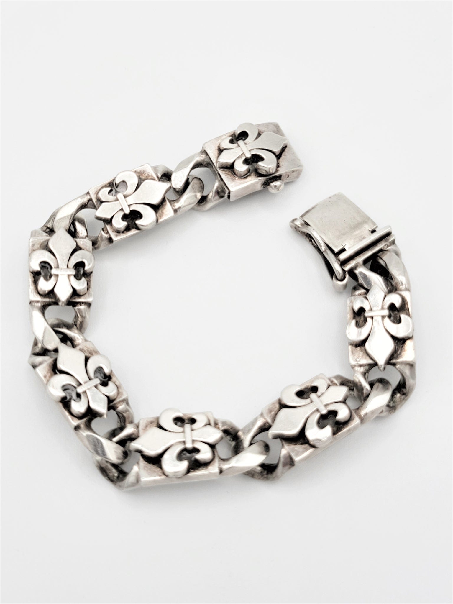 Soffer Ari Jewelry Vintage/Retired Soffer Ari Sterling HEAVY 132g OG Fleur-de-lis Mens Links Bracelet