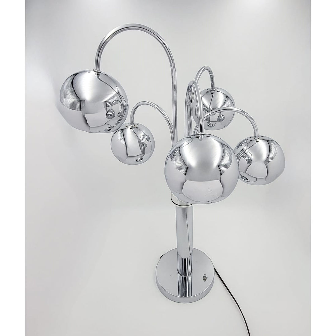 Sonneman for Kovacs Lighting Superb Sonneman 4 Kovacs Chrome 5 Arm Waterfall Eyeball Table Lamp 1960s