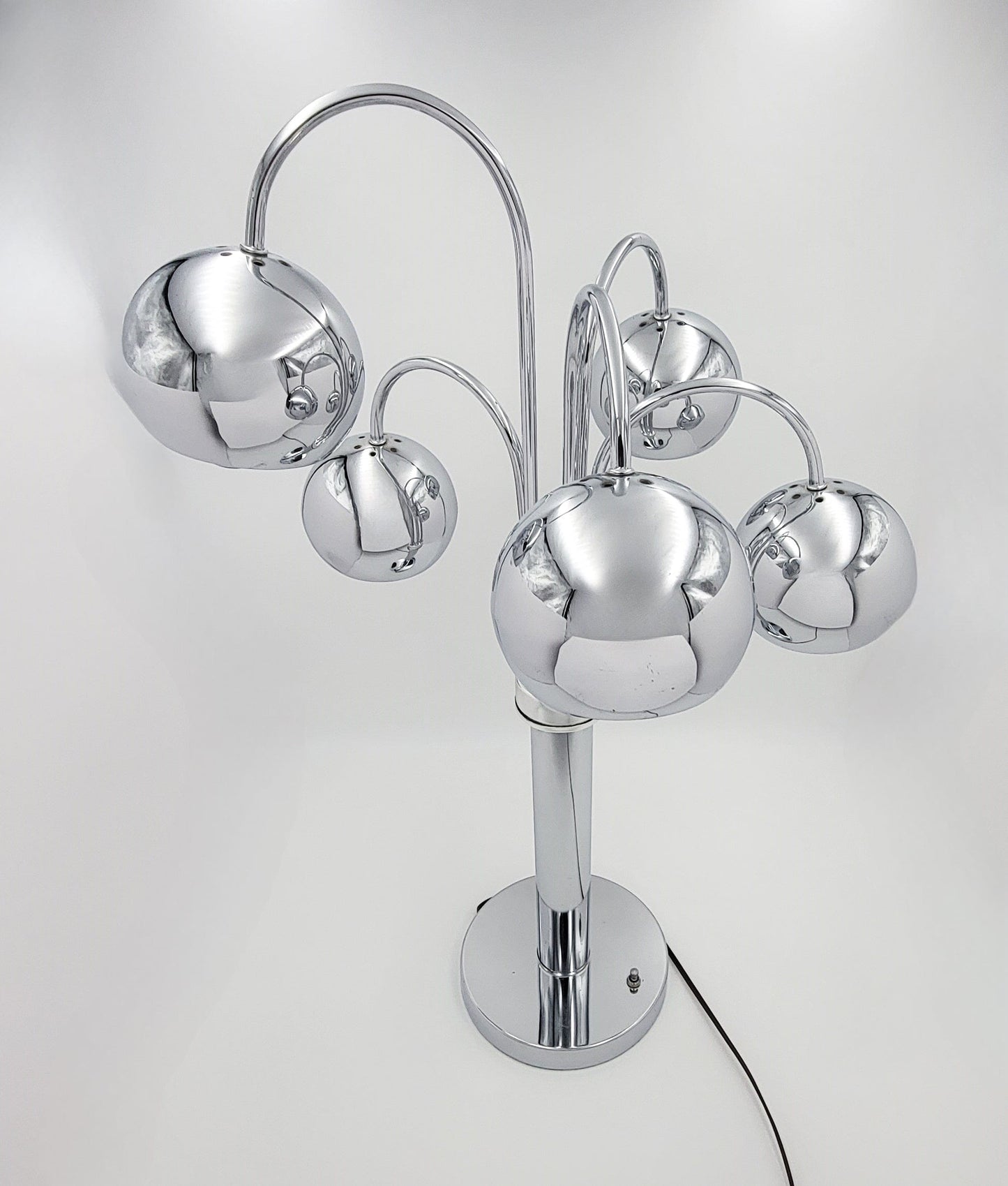 Sonneman for Kovacs Lighting Superb Sonneman 4 Kovacs Chrome 5 Arm Waterfall Eyeball Table Lamp 1960s