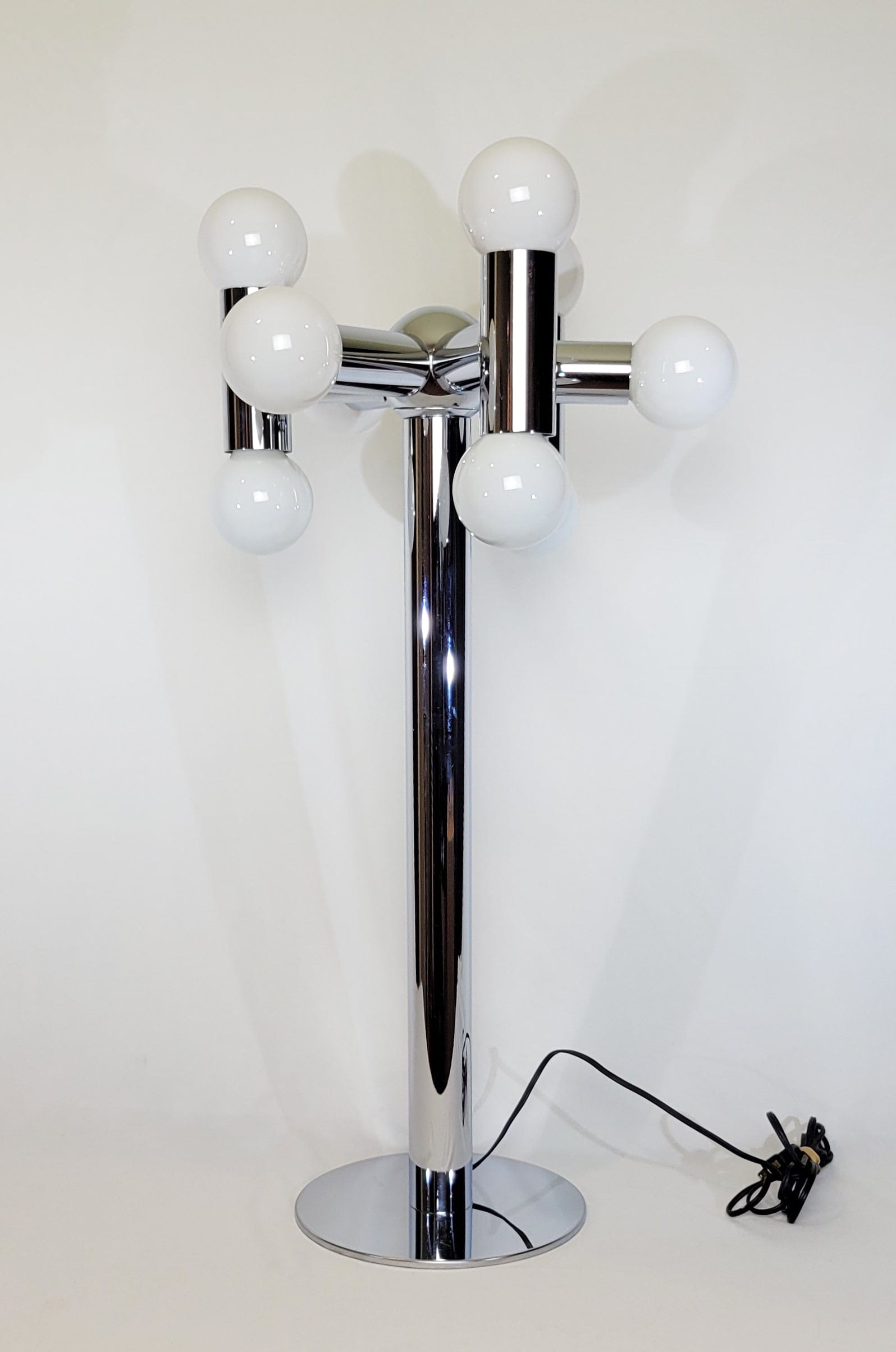 Sonneman Lighting Robert Sonneman Chrome Tall 9 Bulb Molecular Bubbles Table Lamp 1960/70s