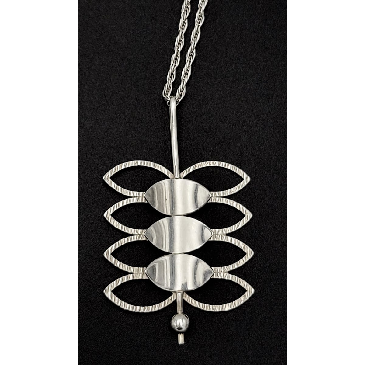 Sorensen Ehlers Jewelry Sorensen Ehlers Denmark Sterling Retro Atomic Pendant Necklace Circa 1970&
