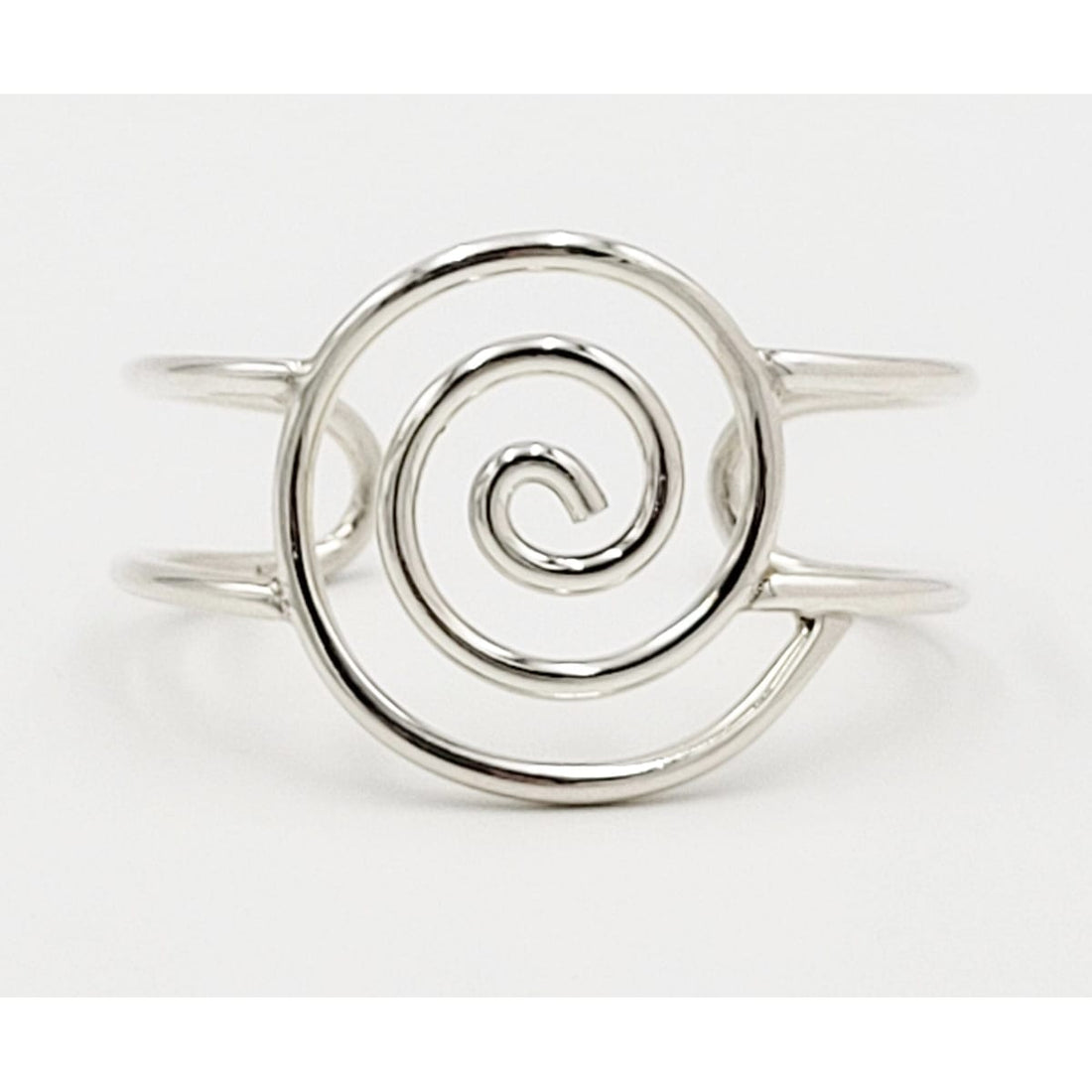 Sterling Silver Jewelry Vintage Designer Sterling Silver Hand Forged Abstract Modernist Swirl Cuff Bracelet
