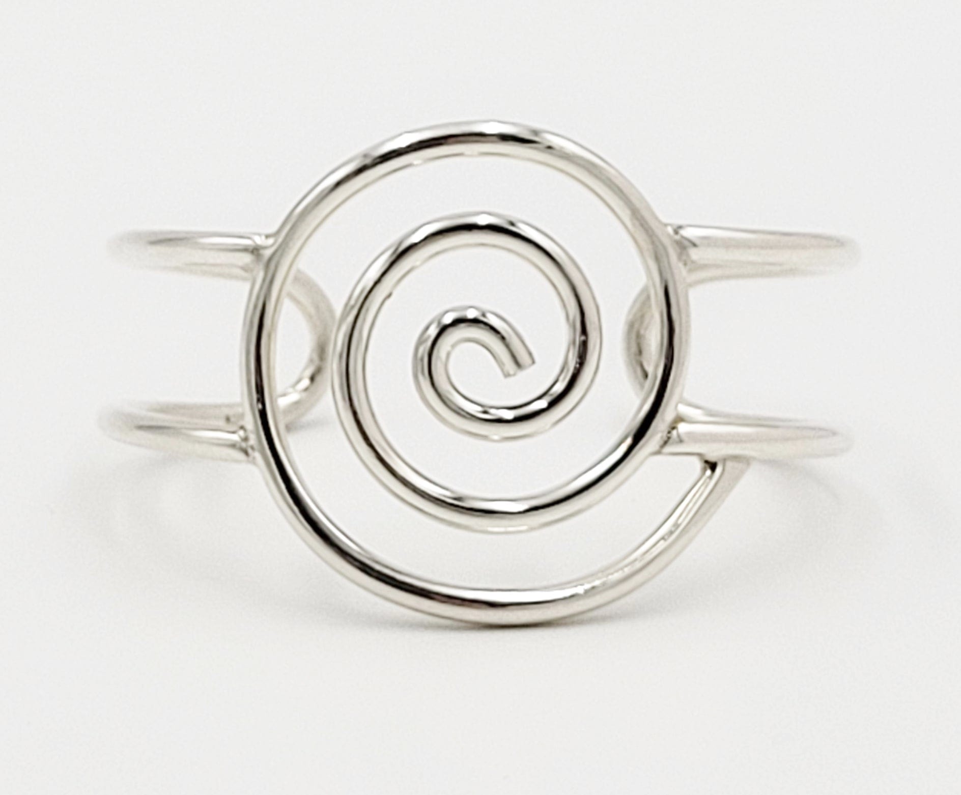Sterling Silver Jewelry Vintage Designer Sterling Silver Hand Forged Abstract Modernist Swirl Cuff Bracelet