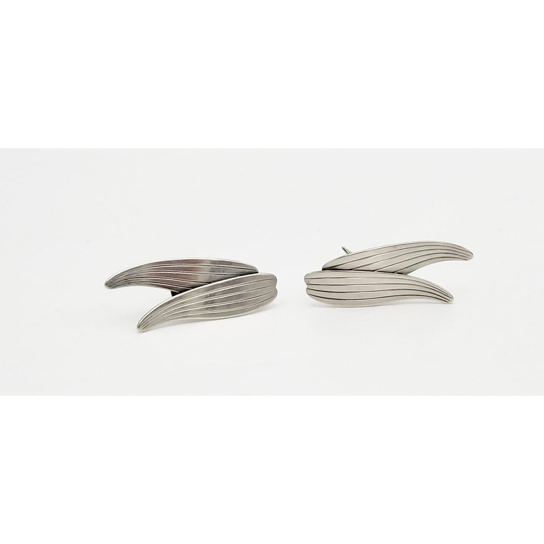 Stigbert Jewelry Rare Heribert Engelbert Stigbert Sweden Sterling Silver Modernist Earrings 1949