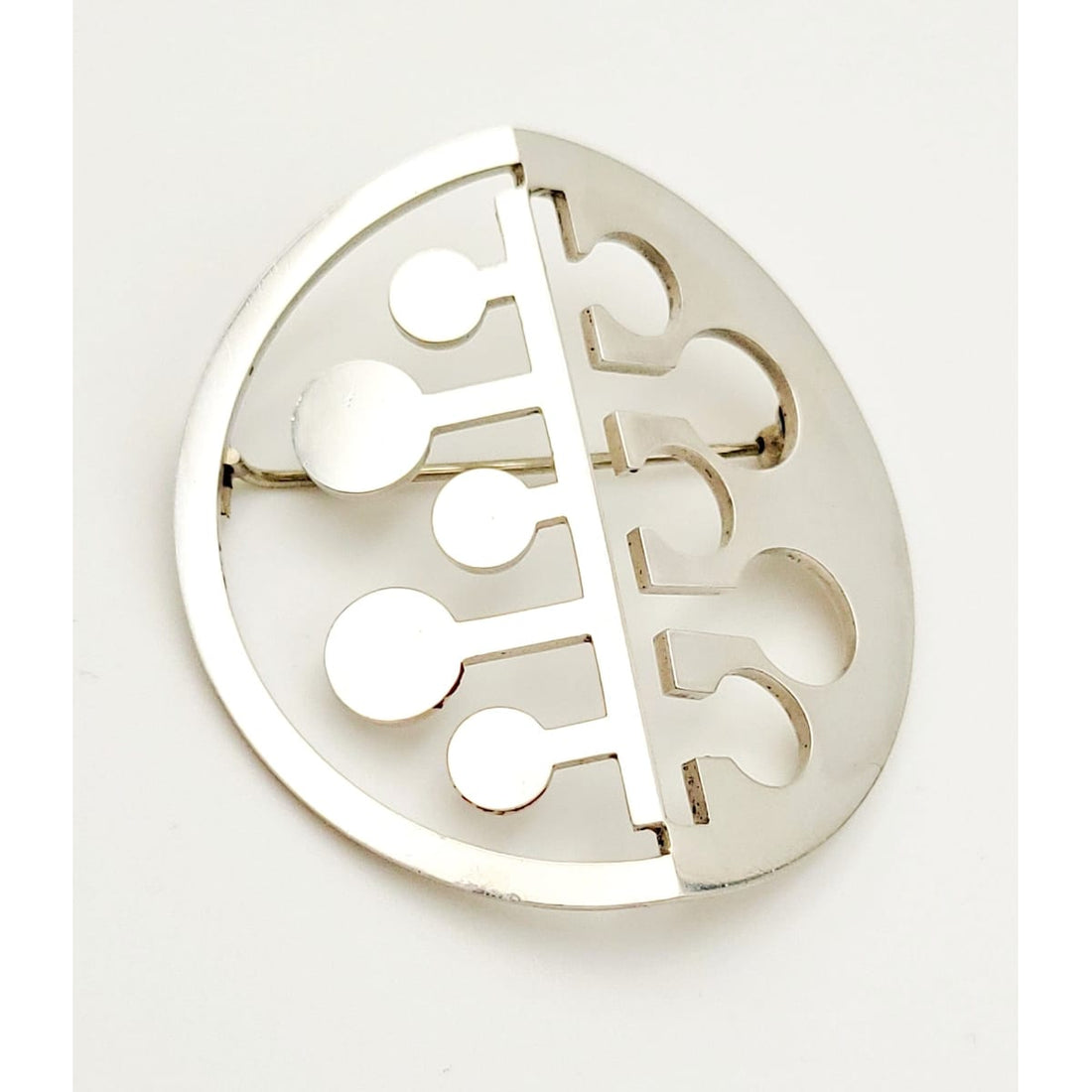 Strand Jewelry Danish Designer Karen Strand Sterling Retro Abstract Modernist Brooch Circa 1950s