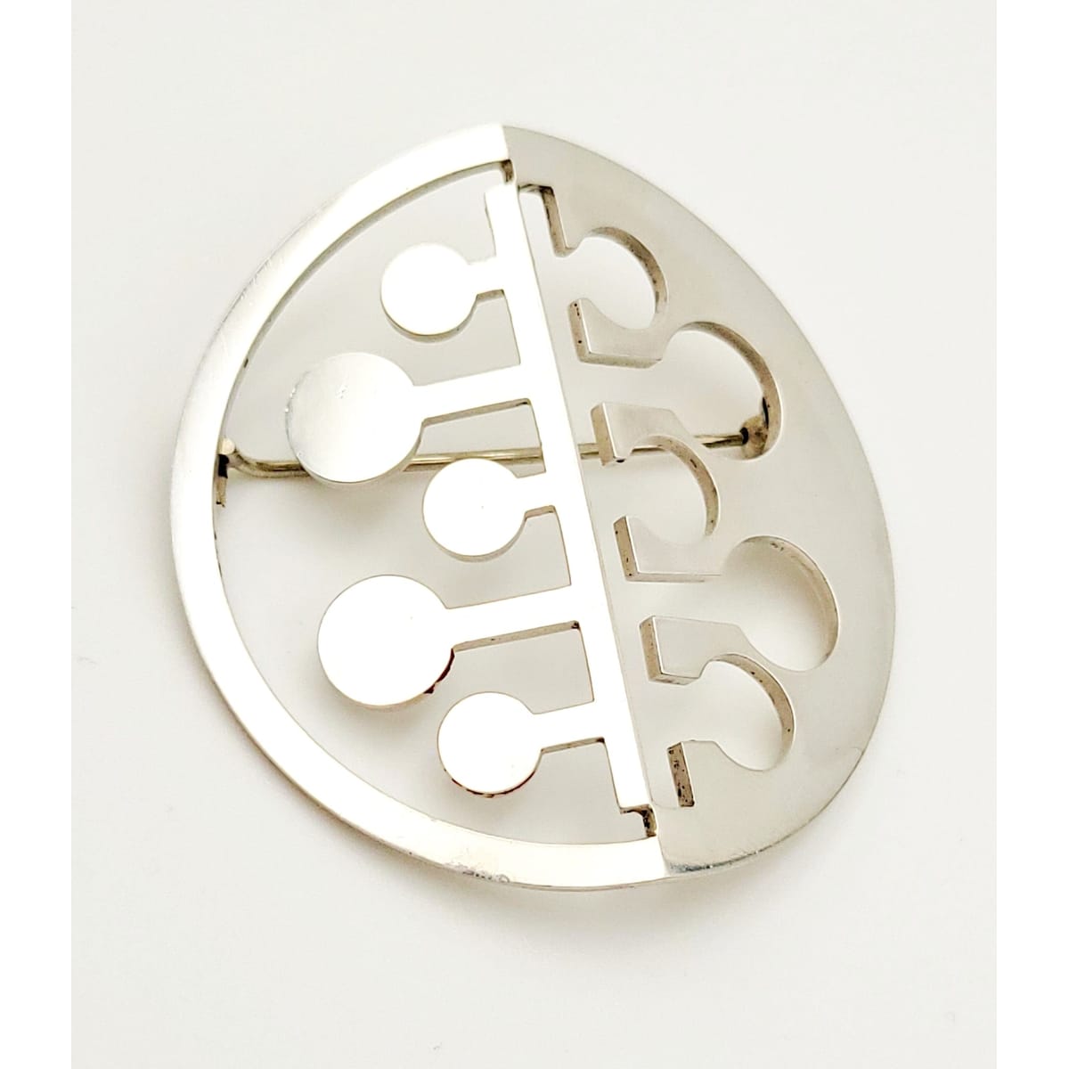 Strand Jewelry Danish Designer Karen Strand Sterling Retro Abstract Modernist Brooch Circa 1950s