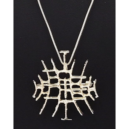 Studio Else &amp; Paul Norway Jewelry Studio Else &amp; Paul Norway Sterling Abstract Mod Brutalist 3D Necklace C. 1960s