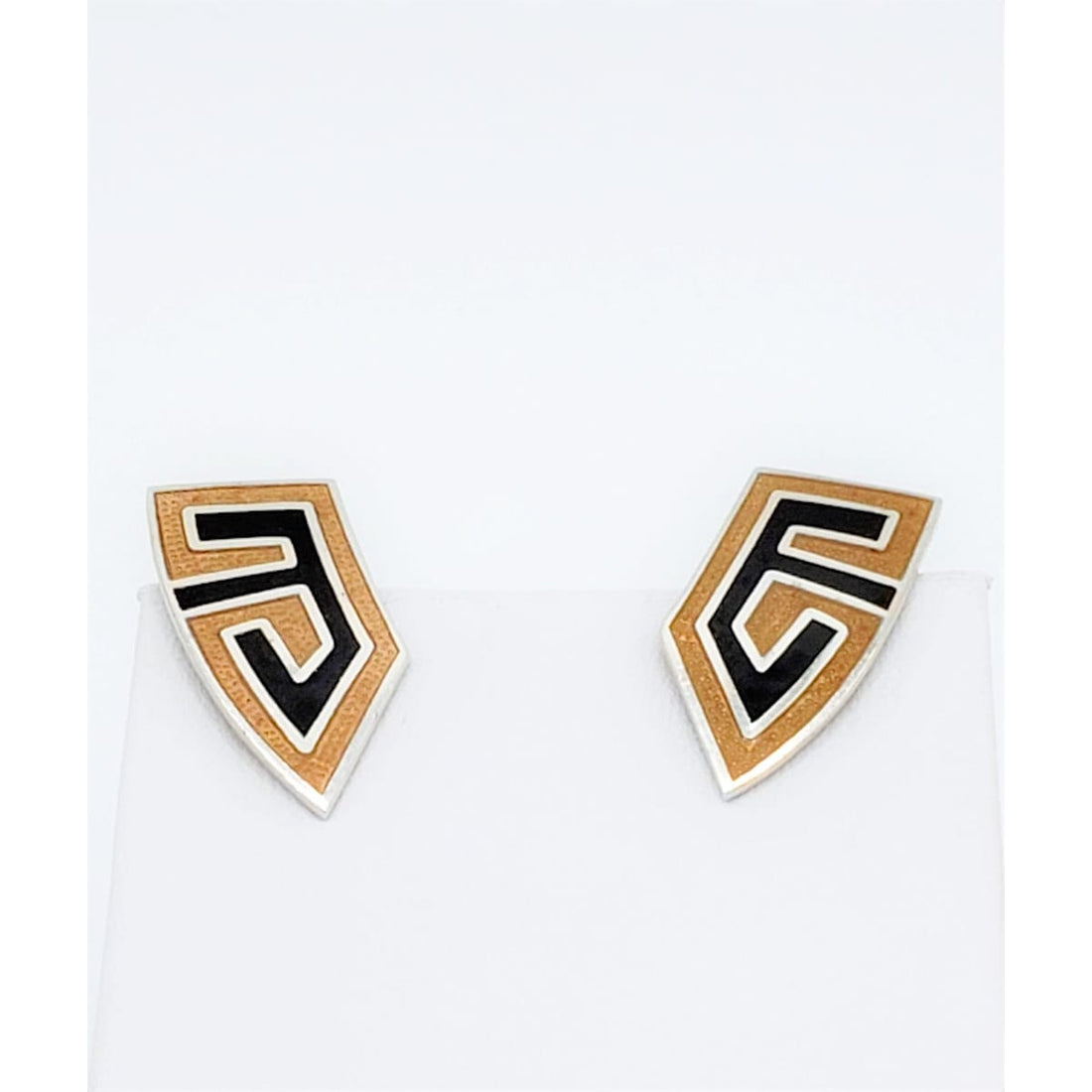 Margot De Taxco Jewelry Superb Margot De Taxco Sterling Enamel Greek Revival Earrings 