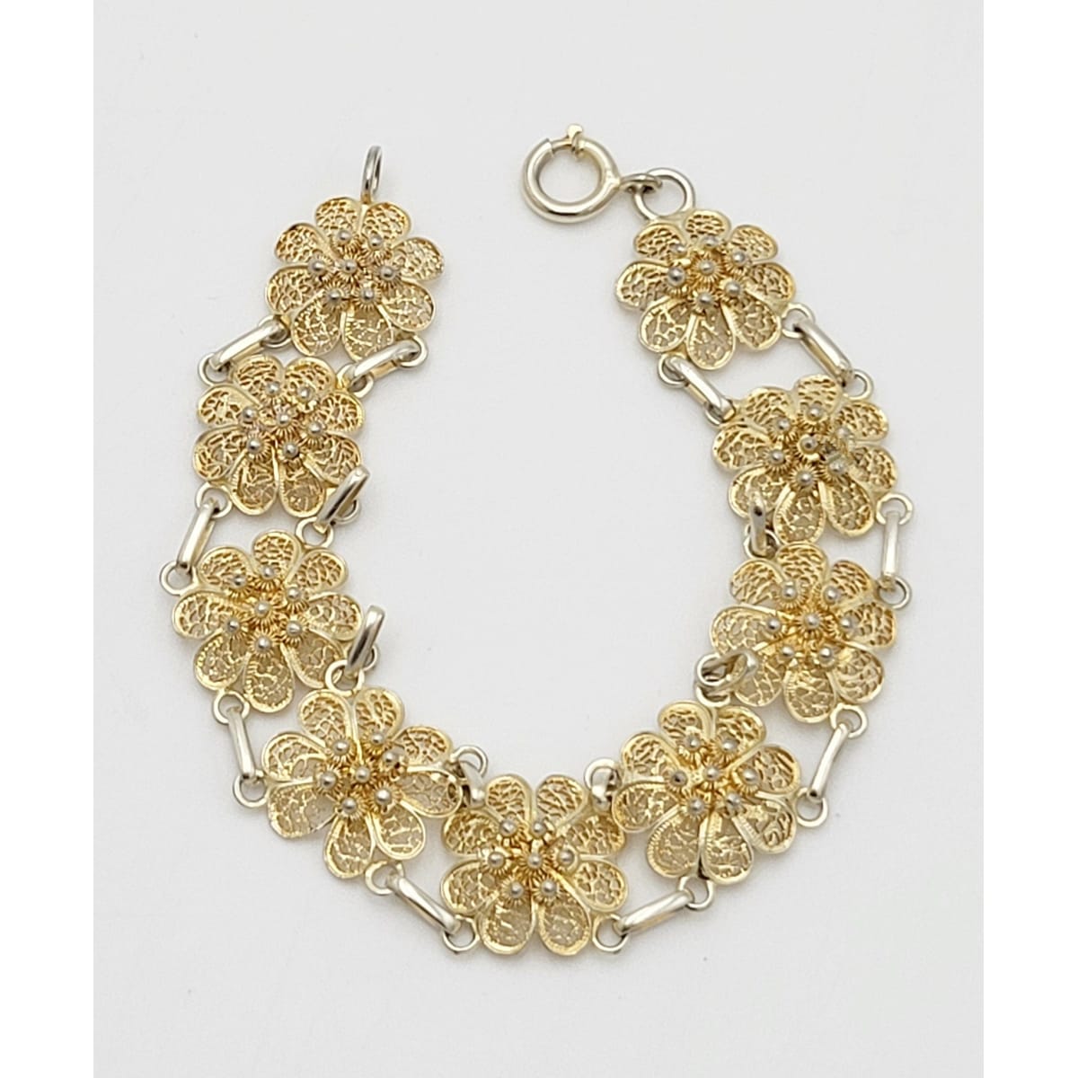 Swedish Sterling Jewelry Vintage Swedish 2 Tone Sterling Filigree Bracelet
