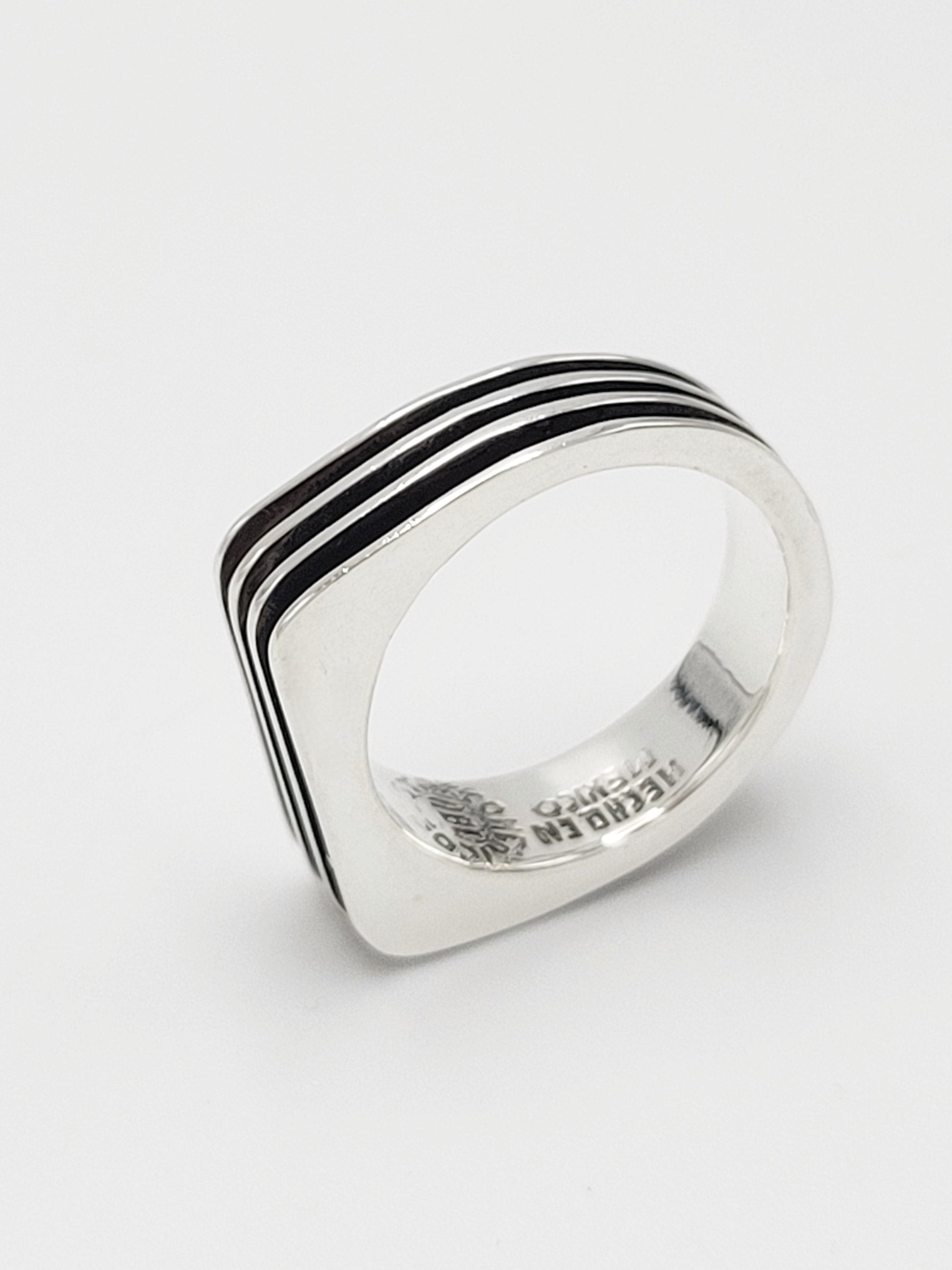Taxco Jewelry Vintage Sterling ABG Taxco 3-D Grooved Unisex Ring Eagle 3 Stamped Signed