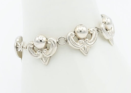 Taxco Jewelry Vintage Sterling Taxco Repousse Bracelet Eagle 3 Old Margot de Taxco Mold Signed
