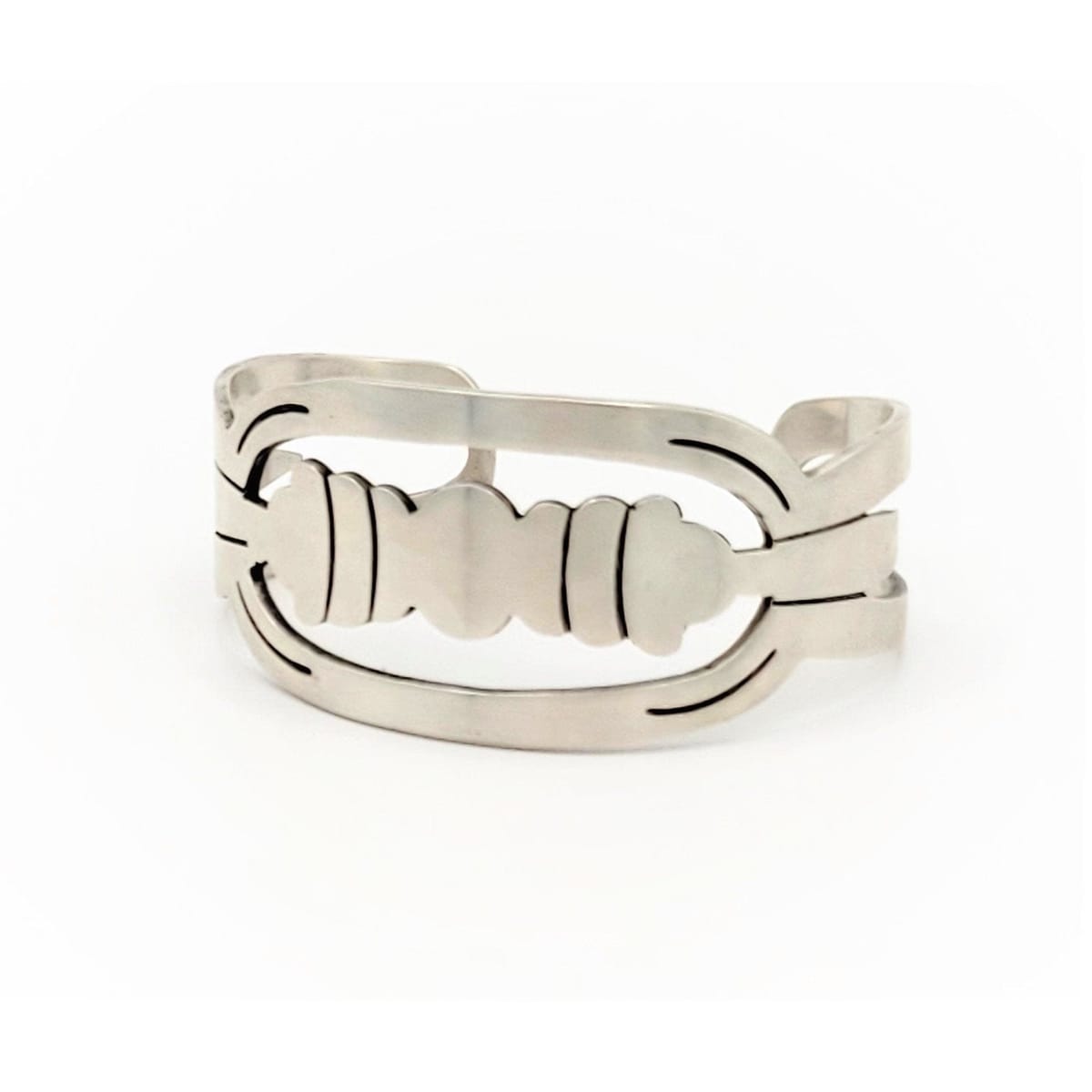 Taxco Jewelry Vintage Taxco 925 Sterling Modernist Triple Moon Goddess Cuff Bracelet Eagle 1