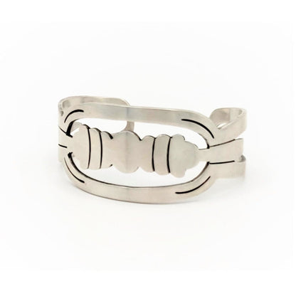 Taxco Jewelry Vintage Taxco 925 Sterling Modernist Triple Moon Goddess Cuff Bracelet Eagle 1