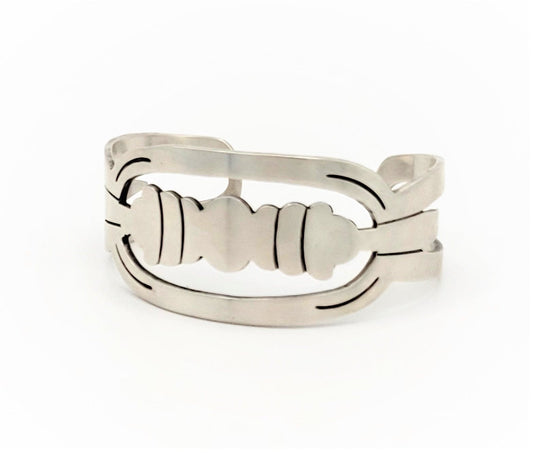 Taxco Jewelry Vintage Taxco 925 Sterling Modernist Triple Moon Goddess Cuff Bracelet Eagle 1