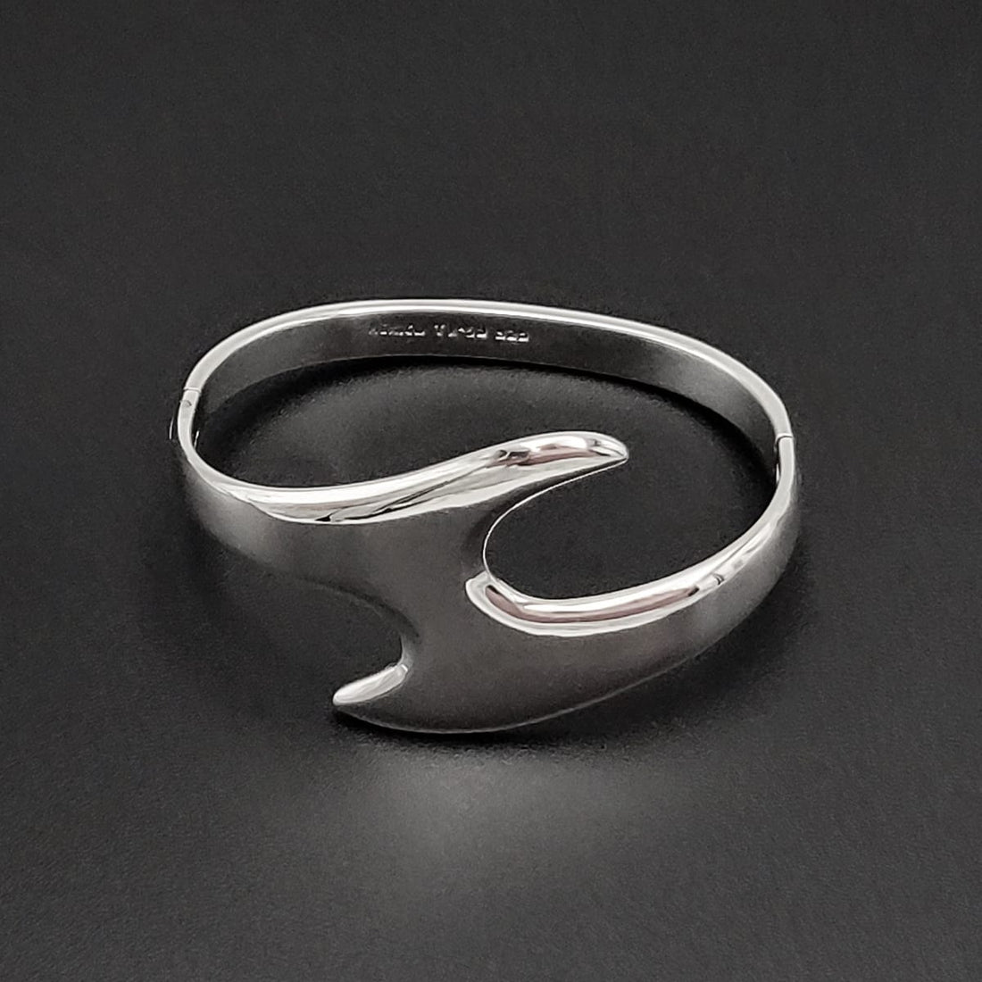 Taxco Sterling Jewelry Taxco Designer Sterling Modernist Zig Zag DBL Hinged Bangle Bracelet