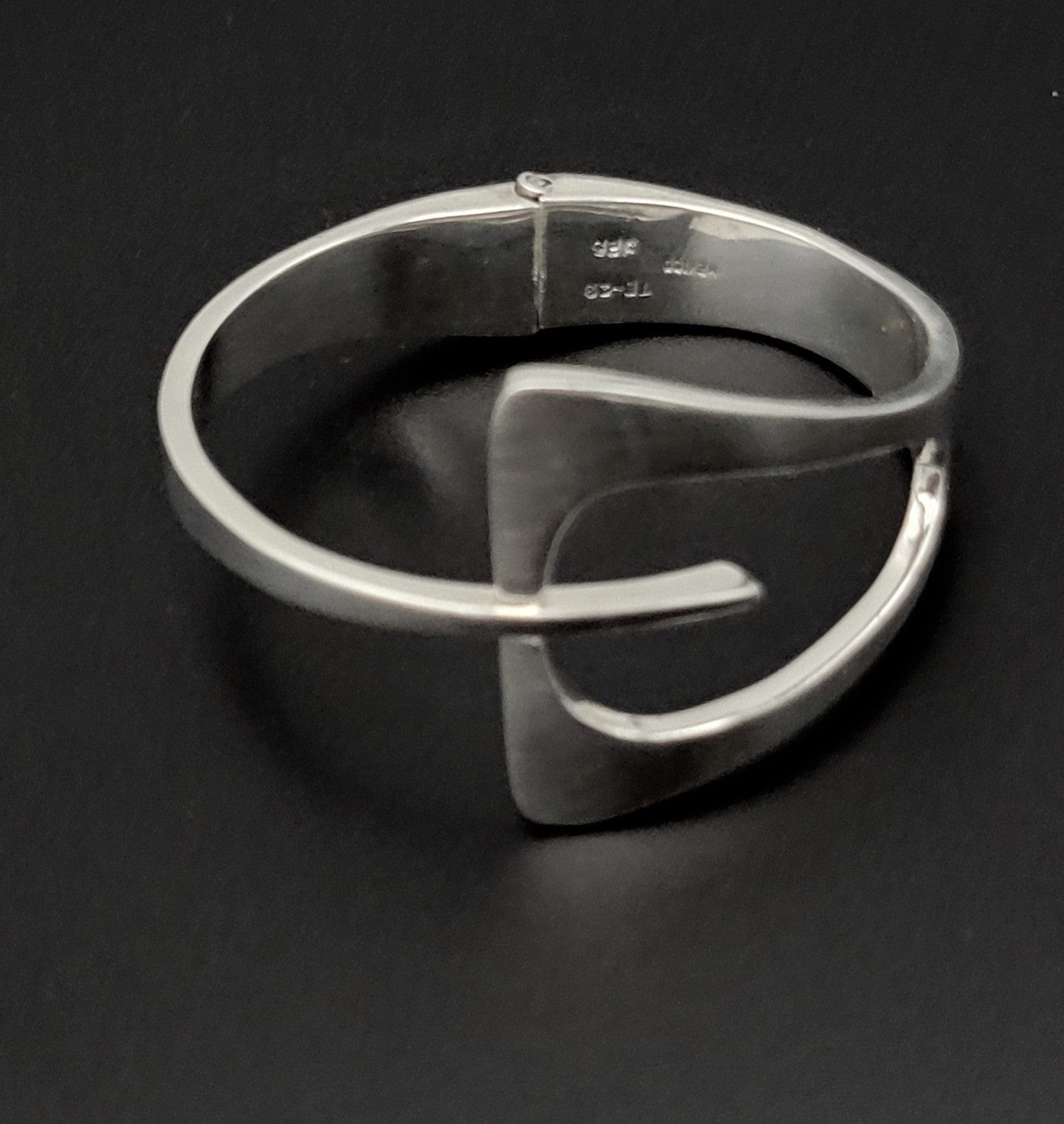 Taxco Sterling Jewelry Vintage Designer Sterling Modernist Taxco Clamper Bangle Bracelet
