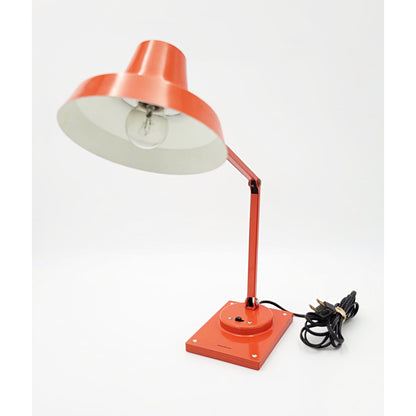 Tensor Lighting Rare Jay Monroe for Tensor Atomic Orange Articulated Desk Table Lamp 1960s