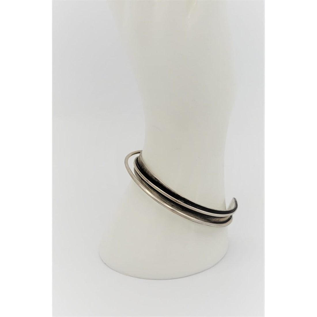 Theresa Carson Jewelry VNTG Sterling Silver Theresa Carson Modernist 3-D Orbiting Rings Cuff Bracelet