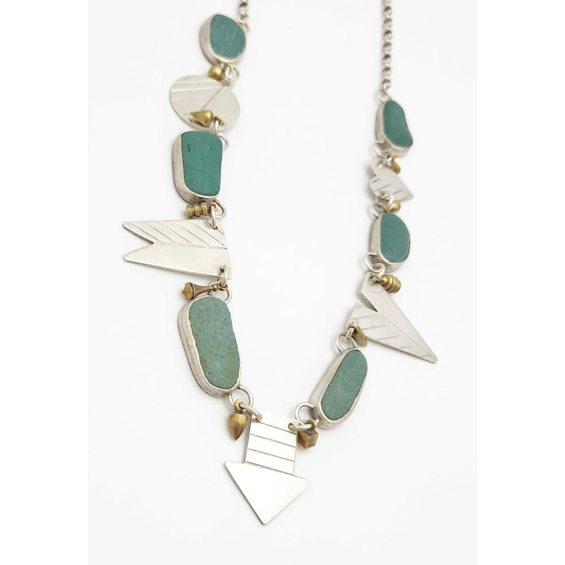 Thomas Mann Designs Jewelry VTG Thomas Mann Designs Sterling Stone Abstract Modernist Statement Necklace