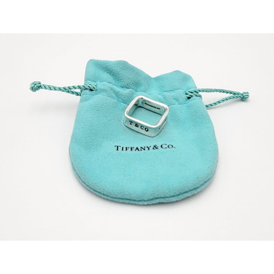 Tiffany &amp; Co. Jewelry Authentic Sterling Silver Tiffany &amp; Co Rare 1837 Square Shaped Ring &amp; Bag 1980s