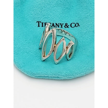 Tiffany &amp; Co. Jewelry Tiffany &amp; Co Sterling Large Modernist Architectural Ovals Cocktail Ring w/ Bag