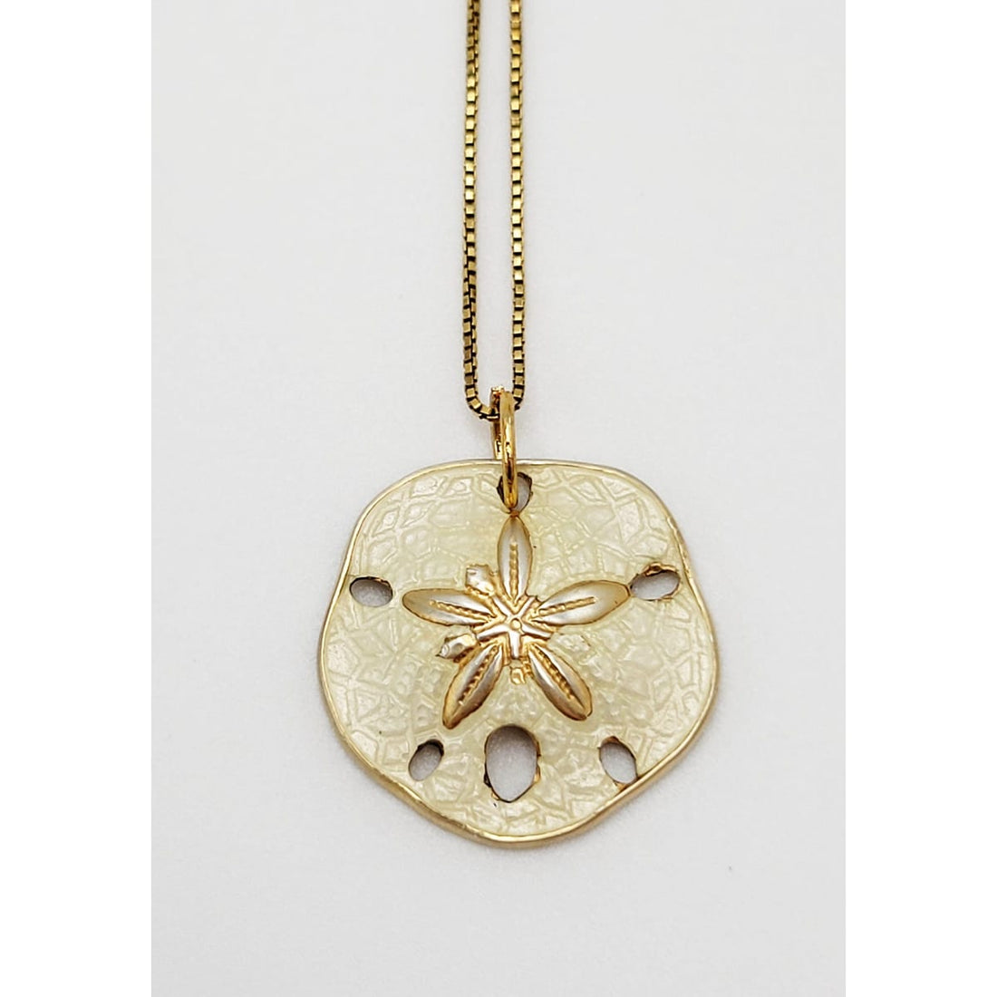 Tina Oxager Denmark Jewelry Rare Danish Designer Tina Oxager Sterling Enamel Sand Dollar Necklace 1992